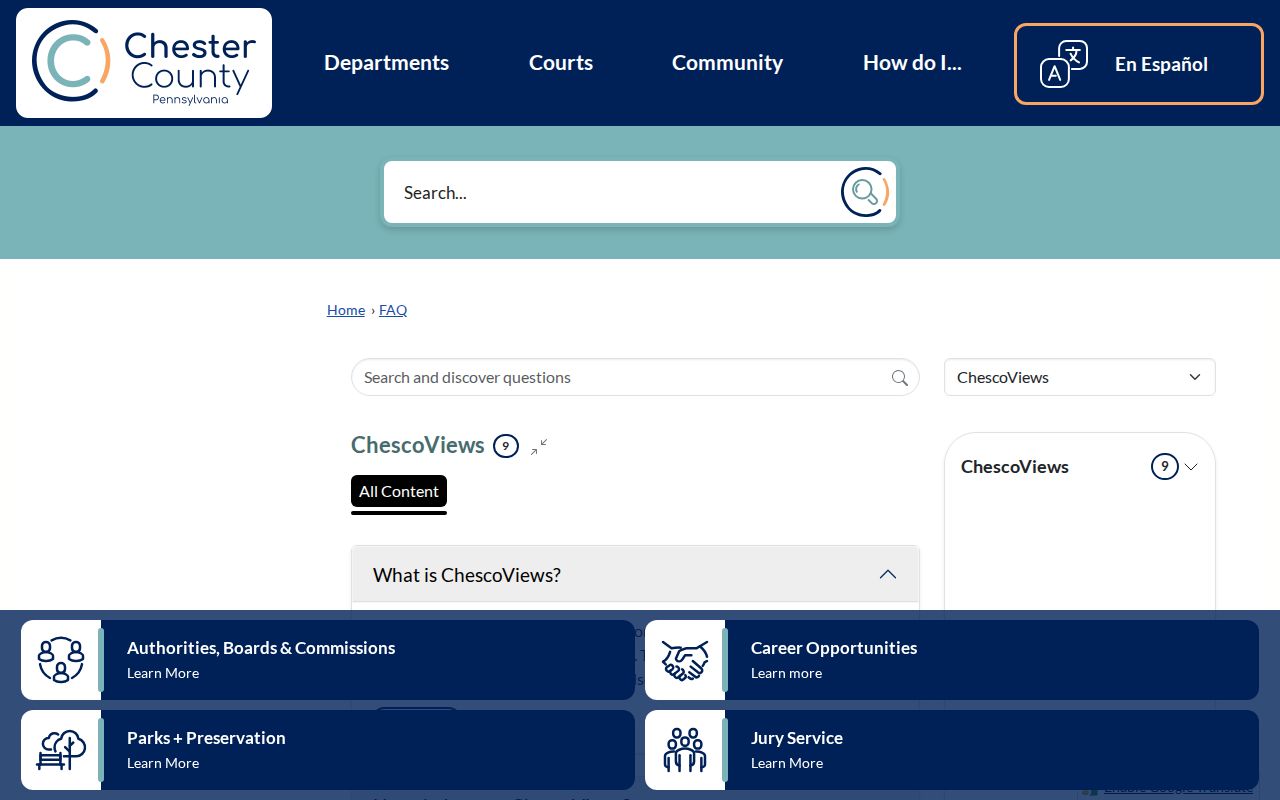 Chester County street directory ChescoViews map help