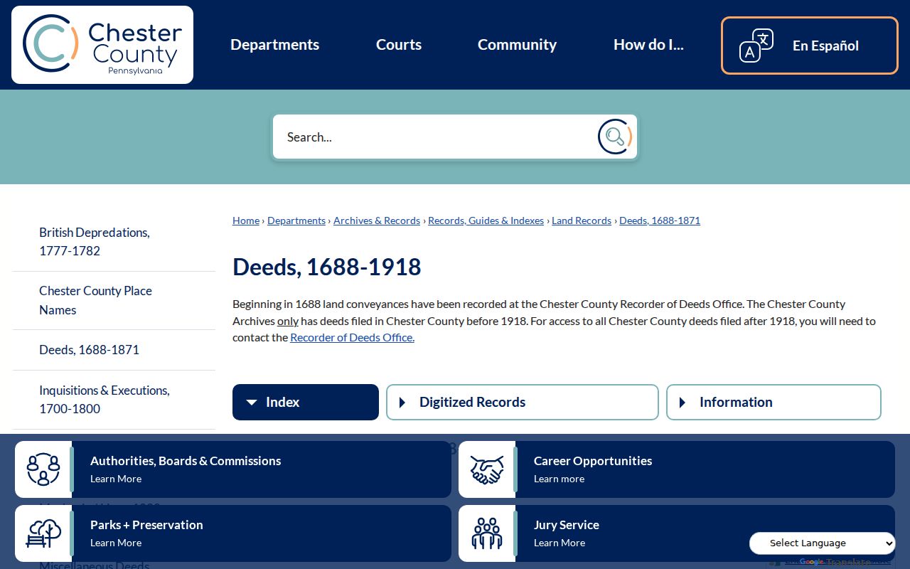 Chester County city directory research paired with digitized early deed records