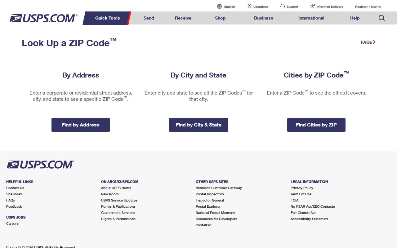 Chester County ZIP code directory USPS address-specific ZIP Code Lookup